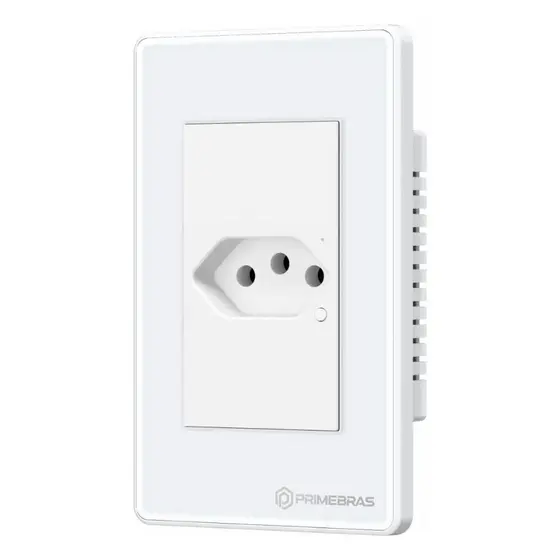 Tomada Inteligente Wi-fi Primebras 1 Canal Cor Branco
