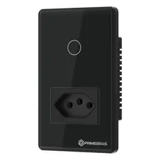 Interruptor Touch Inteligente C/ Tomada Wifi Primebras Preto