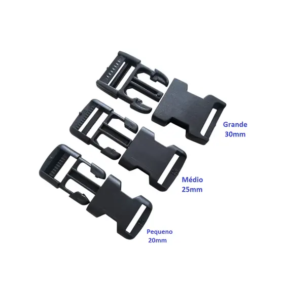 Kit 10 Fecho Engate Rápido Plástico Para Mochilas Bolsas Coleiras – 20mm 25mm 30mm