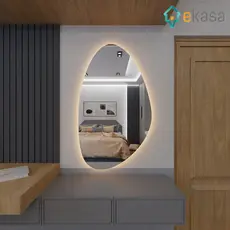 Espelho Orgânico Com Led Com Fio Em Promoção Lançamento Salão Quarto Sala Banheiro