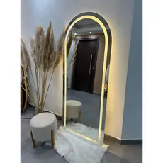 Espelho Janela EL13 Corpo Inteiro 150cm x 60cm Polido LED Jateado Luz Branca e Luz Amarela Sala Quarto Banheiro