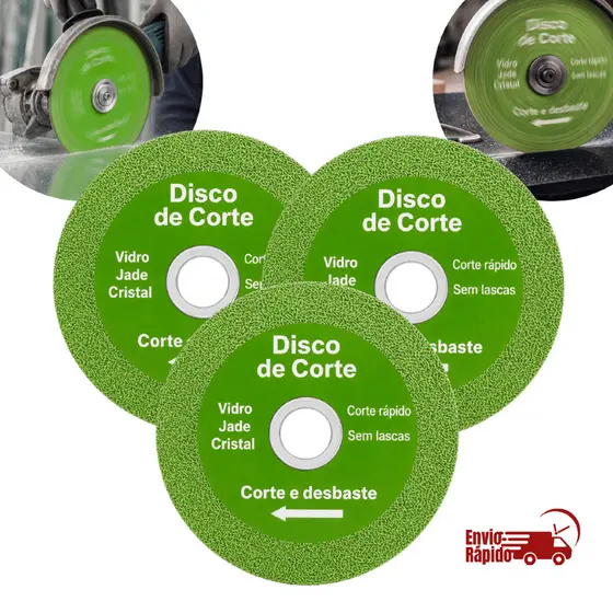 Kit 2/3/5 Disco de Corte Diamantado Vidro Porcelanato 100mmx20mm Super Fino Diamantado