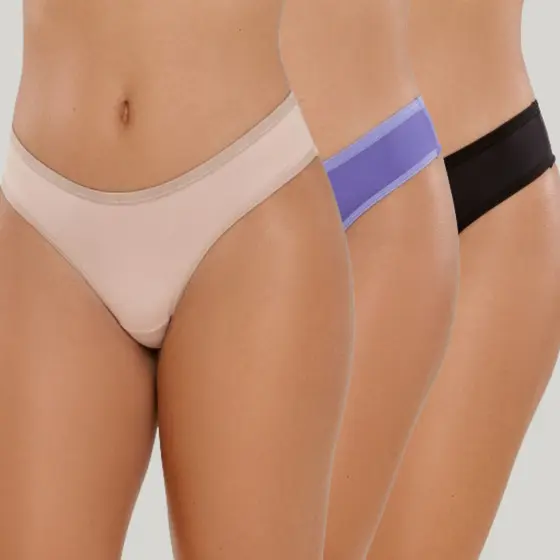 Kit de 3 Calcinhas Fio Duplo Conforto e Estilo para o Seu Dia a Dia