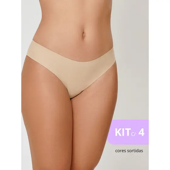 Kit 4 Calcinhas Sem Costura Fio Dental