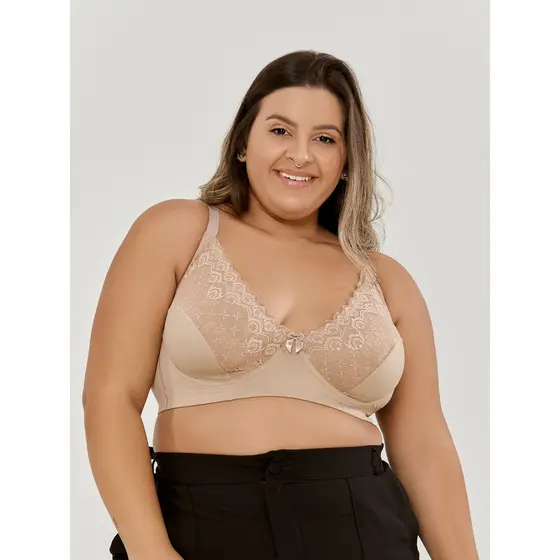 Sutiã Meia Taça com Renda Plus Size Conforto e Elegância