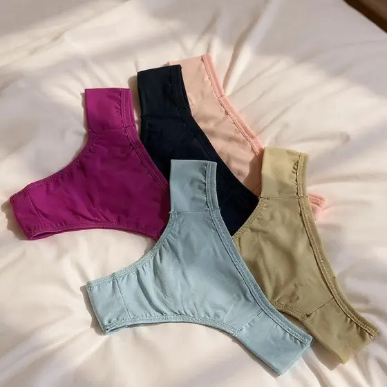KIT de 10 Calcinhas Basicas Modelo Tanga Microfibra Forro 100% Algodão Cores Sortidas Poliamida