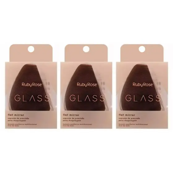 Esponja de Maquiagem Flat Mirror Glass Ruby Rose HBS06