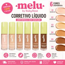 Corretivo Líquido Cobertura Leve Melu by Ruby Rose HB-8104 Fashion