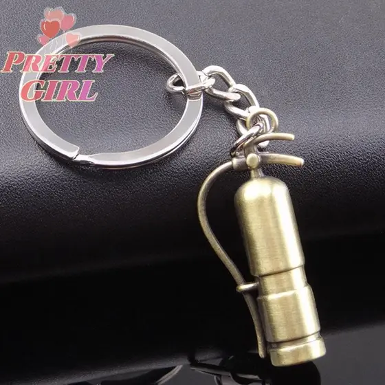[Pretty ggirl] Nova Moda Extintor De Incêndio Metal Festa Presente Chaveiro Charme Carro Porta-Chaves Joias [Novo]