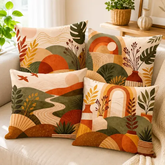 Kit 4 Capas de Almofadas Decorativas 45x45 - Moderna Decoração Casa