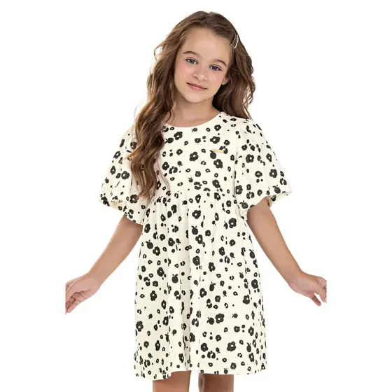 Vestido Infantil Menina Floral Print Colorittá Branco