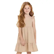 Vestido Infantil Menina Alças Babados Colorittá Bege