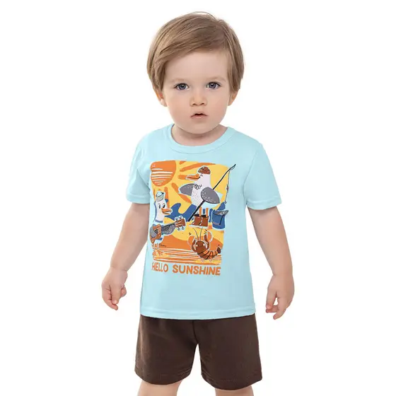Conjunto Bebê Menino Estampa Bichinhos Elian Azul