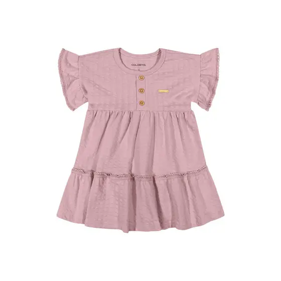 Vestido Bebê Menina Texturizado Colorittá Rosa