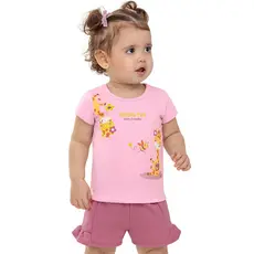 Conjunto Bebê Menina Girafinhas Elian Rosa