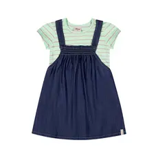Conjunto Infantil Menina Salopete Jeans e Blusa Elian Verde