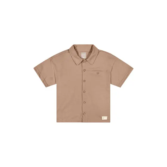 Camisa Infantil Menino Malha Linho Colorittá Marrom