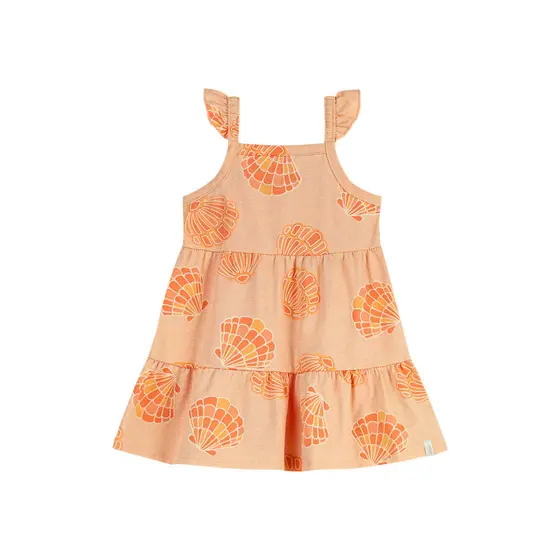 Vestido Infantil Menina Conchinhas Elian Laranja