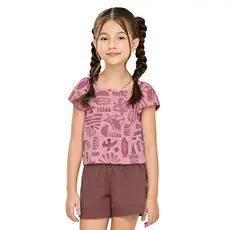 Conjunto Infantil Menina Carimbo Tropical Elian Rosa
