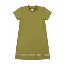 Vestido Infantil Menina Malha Canelada Elian Verde