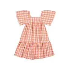 Vestido Infantil Menina Xadrez Colorittá Laranja