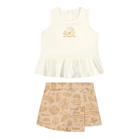 Conjunto Infantil Menina Babado Sunset Elian Bege