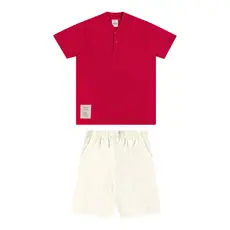 Conjunto Infantil Menino Gola Banana Elian Vermelho