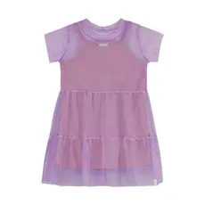 Vestido Infantil Menina Tule Com Brilho Elian Rosa
