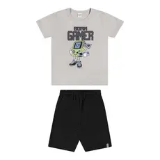 Conjunto Infantil Menino Gamer Elian Cinza