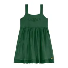 Vestido Infantil Menina Canelado Bordado Colorittá Verde