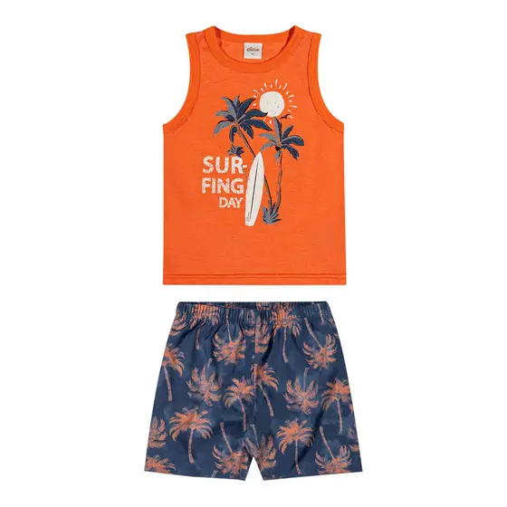 Conjunto Infantil Menino Surfing Elian Laranja