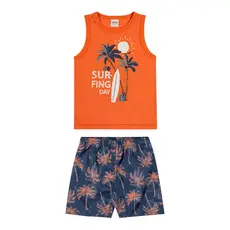 Conjunto Infantil Menino Surfing Elian Laranja