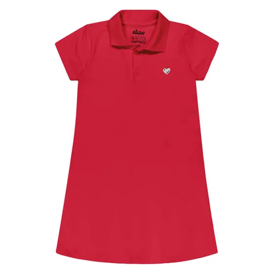 Vestido Infantil Menina Polo Básico Elian Vermelho