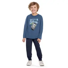 Conjunto Longo Infantil Menino Estampado Elian Azul
