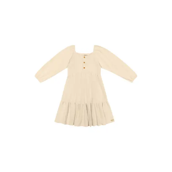 Vestido Infantil Menina Malha Tricô Colorittá Bege