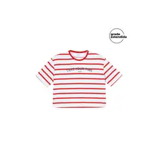 T-Shirt Feminina Listrada Intermediária Marialícia Vermelho