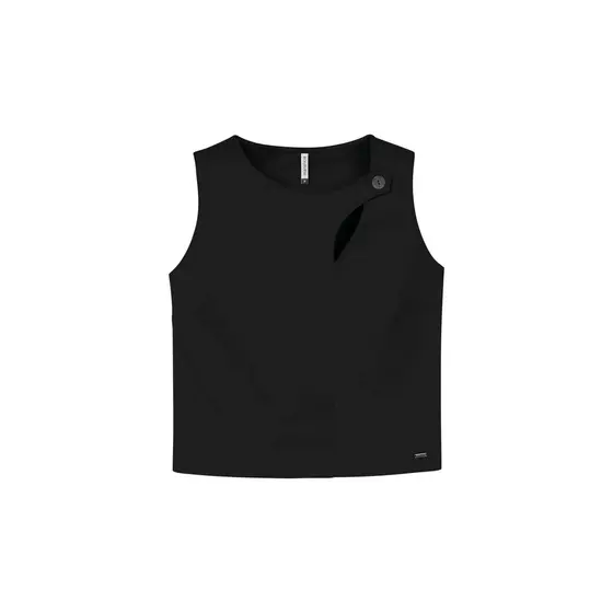Regata Feminina Detalhe Decote Marialícia Preto