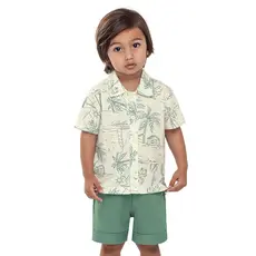 Conjunto Social Infantil Menino Tropical Elian Bege