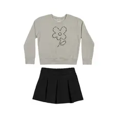 Conjunto Infantil Menina Moletom Flor Elian Cinza