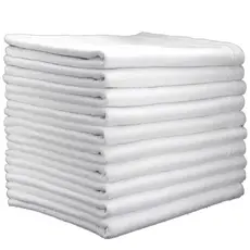 Kit 50 Pano De Chão Branco Para Limpeza Grande Grosso Saco Duplo Algodão 45x65