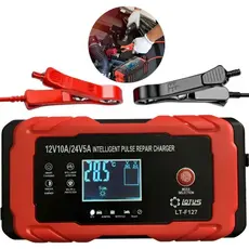 Carregador De Bateria Automotiva 12V 10A / 24V 5A Inteligente Portátil Carro Moto Caminhão Bivolt Digital