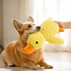 Brinquedo Mordedor Pet Pelúcia Para Cães e Gatos Com Apito de Pato