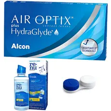 Lentes De Contato Air Optix Hydraglyde Alcon + Estojo e Renu