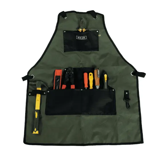 Solze Avental Multiuso Para Ferramentas com 6 Bolsos, Suportes, Mosquetão para Pendurar Objetos