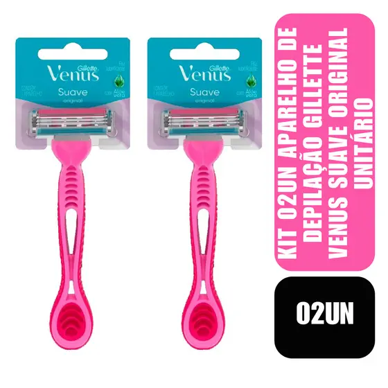 Kit 02un Aparelho para Depilação Gillette Venus Suave Original Unitário