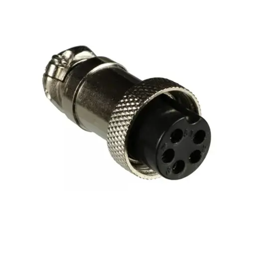 Conector Circular Mike Fêmea 5 Vias para Cabo de Áudio e Automação