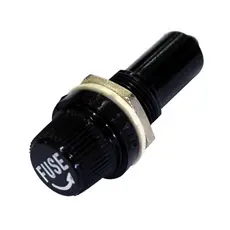 10X Porta fusivel BLX-2 para Painel 15A 125VAC | Tampa preta | 6x30mm | Instalação Fácil e Segura