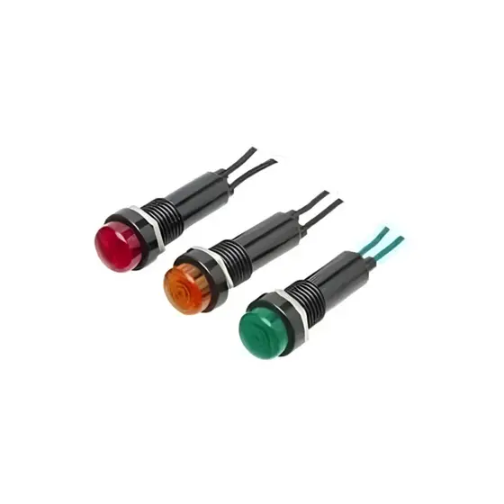 Kit 3 sinalizadores olho de boi XD8-2 12v com fio 1 verde 1 amarelo 1 vermelho