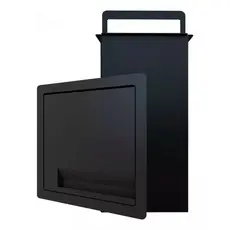 Lixeira Embutida 7L Preto Inox com Balde – Ideal para Cozinhas Gourmet