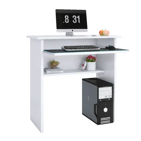 Mesa Escrivaninha para Computador Escritório Home Office sem Gaveta Branca